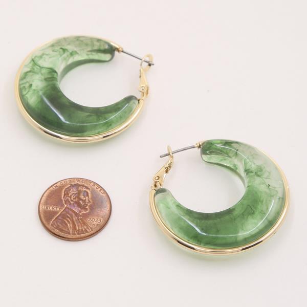 ACRYLIC RESIN OPEN ROUND HOOP EARRING