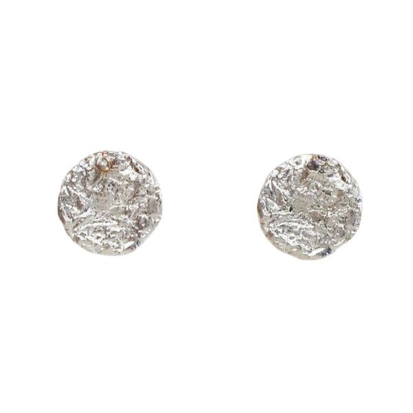 HAMMERED ROUND METAL STUD EARRING