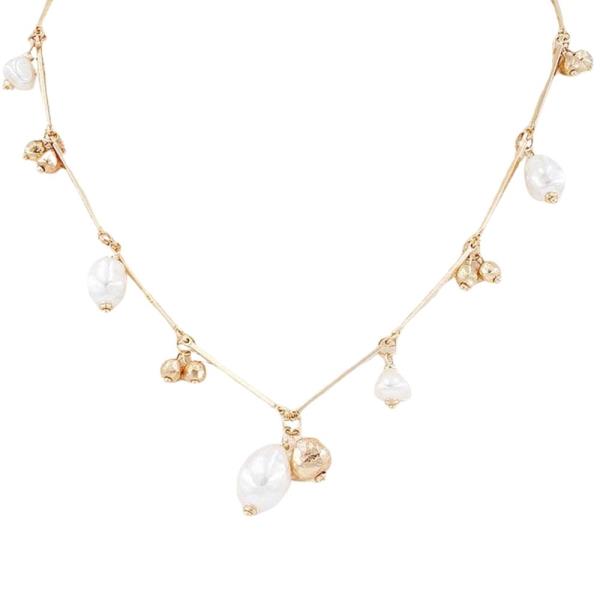 PEARL MULTI CHARM NECKLACE