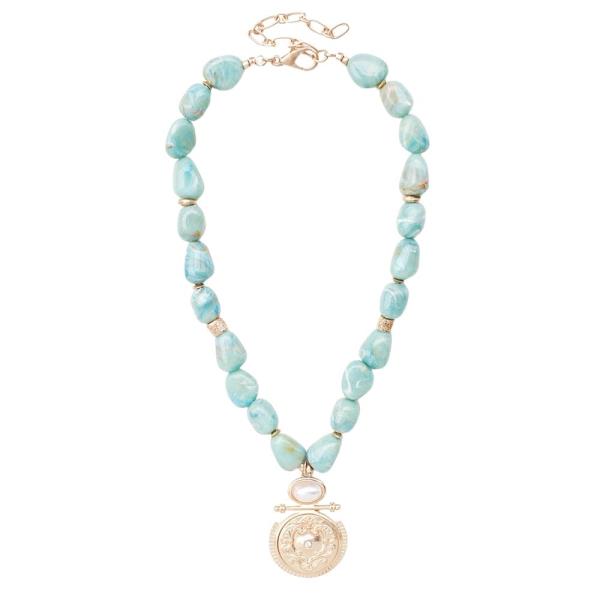 COIN PENDANT BEADED NECKLACE