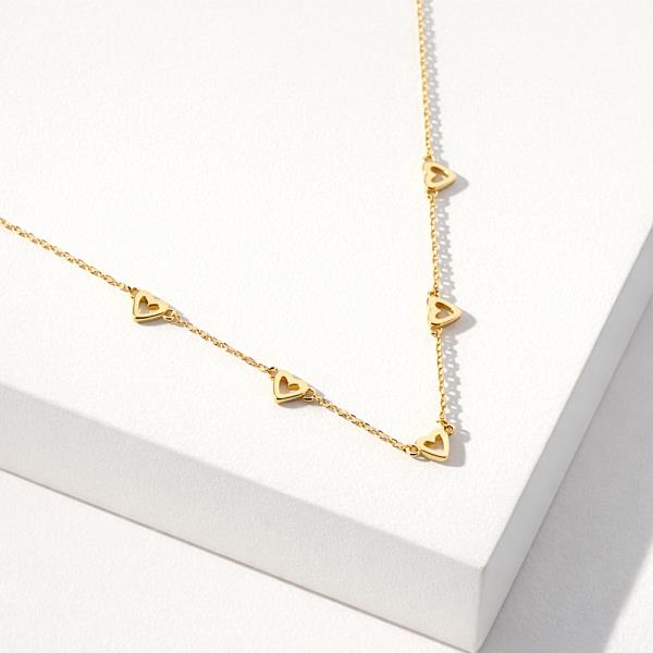 18K GOLD DIPPED HAVE THE COURAGE TO FIVE OPEN HEART NECKLACE
