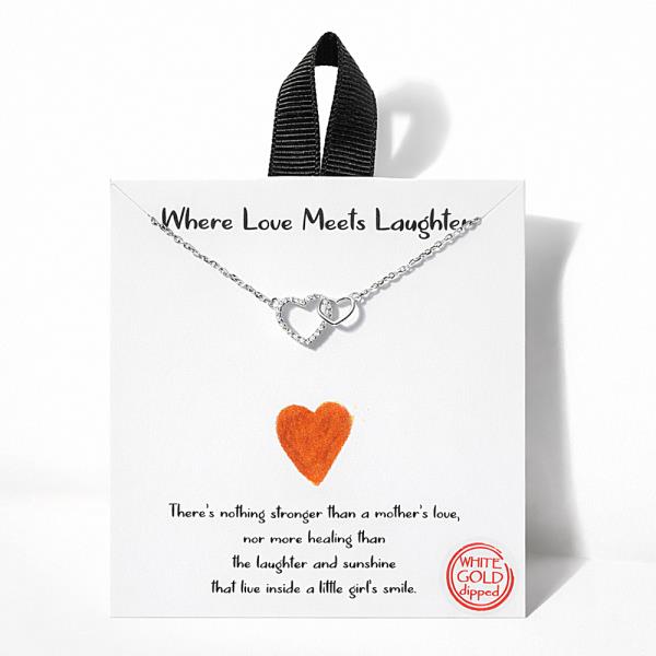 18K GOLD DIPPED WHERE LOVE MEETS LAUGHTER HEART NECKLACE