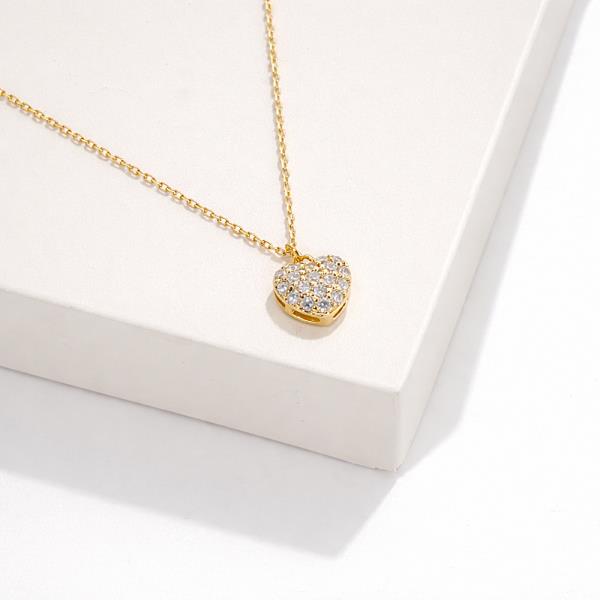 18K GOLD DIPPED BREATH OF LIFE RHINESTONE HEART NECKLACE