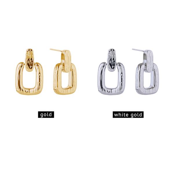 14K GOLD DIPPED SQUARE LINK DROP EARRINGS
