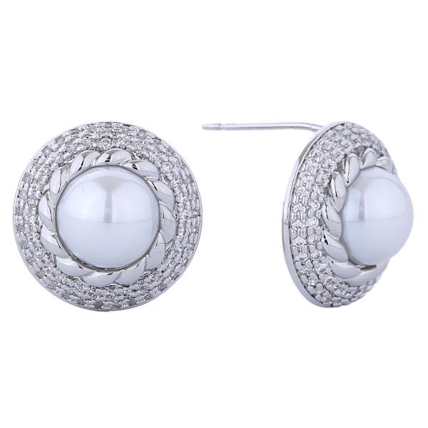 14K GOLD DIPPED PEARL TWIST STUD EARRINGS