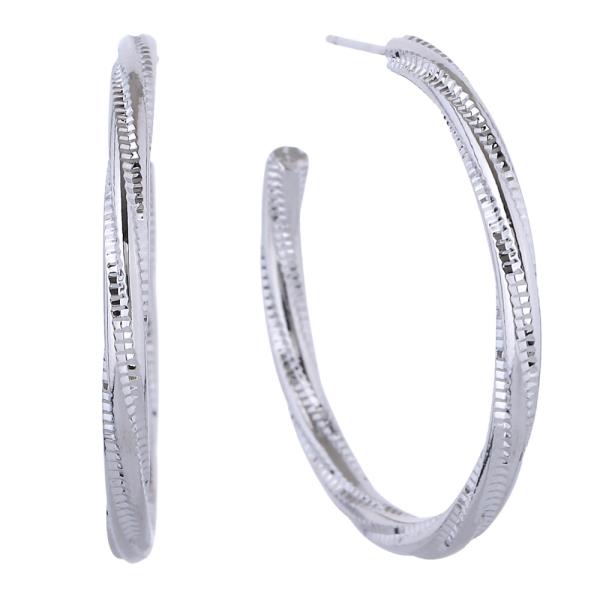14K GOLD/WHITE GOLD DIPPED MINI TWIST HOOP EARRINGS