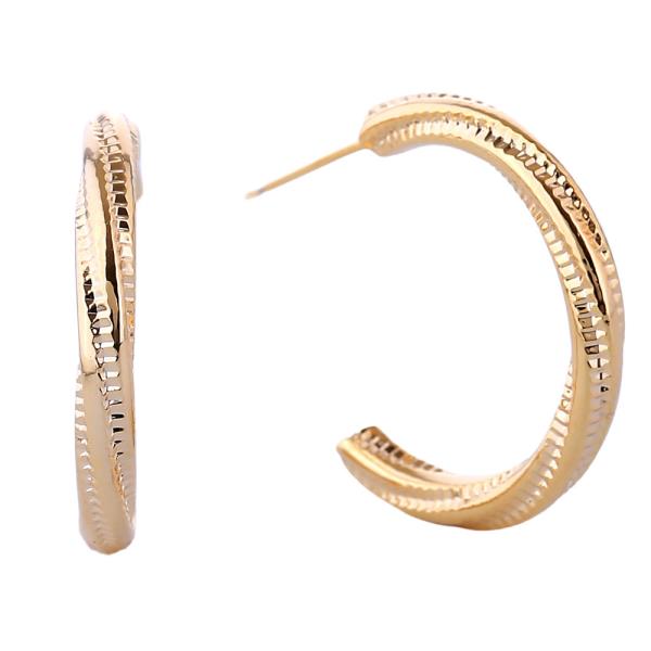 14K GOLD/WHITE GOLD DIPPED MINI TWIST HOOP EARRINGS
