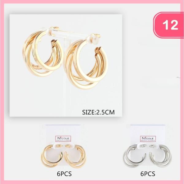 LAYERED HOOP EARRINGS (12 UNITS)