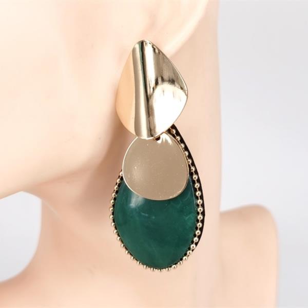STONE TEARDROP STATEMENT EARRING
