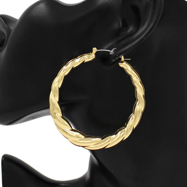 BRAID METAL 60MM HOOP EARRING