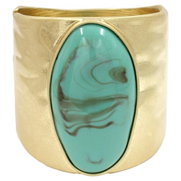 STONE METAL SIGNET BRACELET