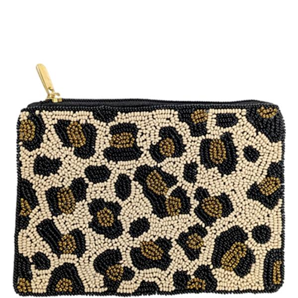 SEED BEAD ANIMAL DESIGN COIN PURSE POUCH BAG