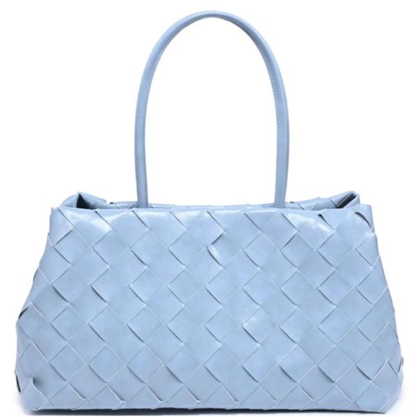 WOVEN TEXTURE ELSY SATCHEL BAG