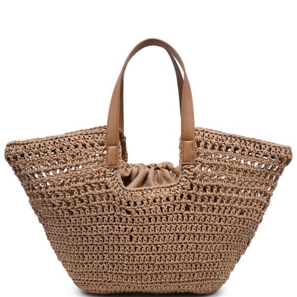 WOVEN OPEN STITCH SOFIA TOTE BAG