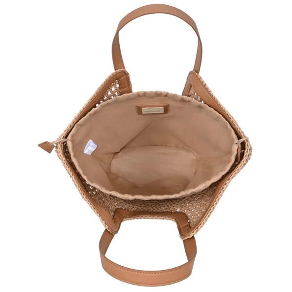 WOVEN OPEN STITCH SOFIA TOTE BAG