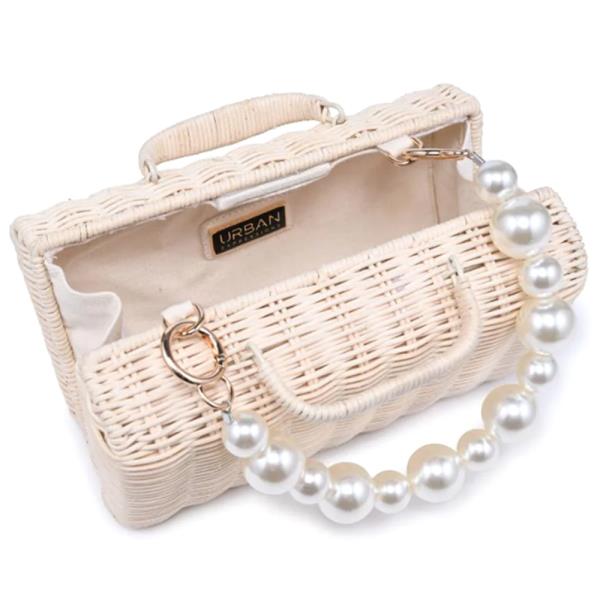 RECTANGULAR HANDWOVEN STRAW EVERLY EVENING BAG