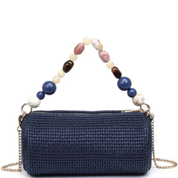 CYLINDRICAL WOVEN RACHEL CLUTCH