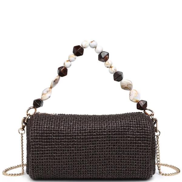 CYLINDRICAL WOVEN RACHEL CLUTCH