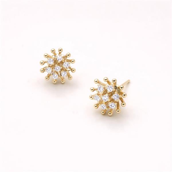 14K GOLD DIPPED WATER RESISTANT SPARKLE STAR CLUSTER STUD EARRINGS