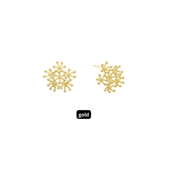 14K GOLD DIPPED WATER RESISTANT ORGANIC BURST STUD EARRING