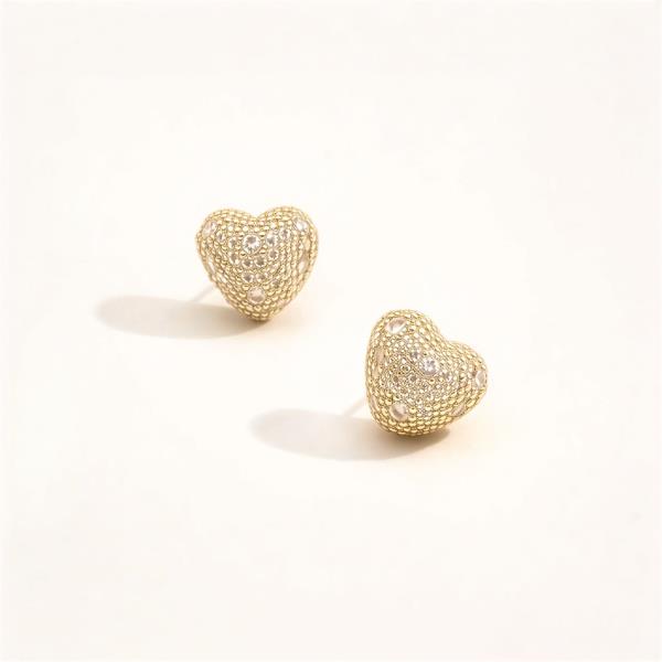 14K GOLD DIPPED WATER RESISTANT HEART PAVE LUX CZ