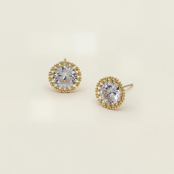 14K GOLD DIPPED WATER RESISTANT PLATING IMPERIAL SHINE CZ EARRINGS
