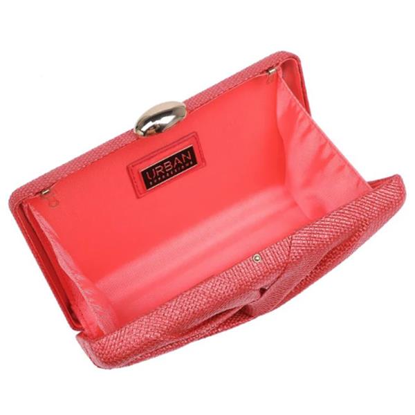 TEXTURED WOVEN PLEAT DETAIL SERENITY EVENING BAG