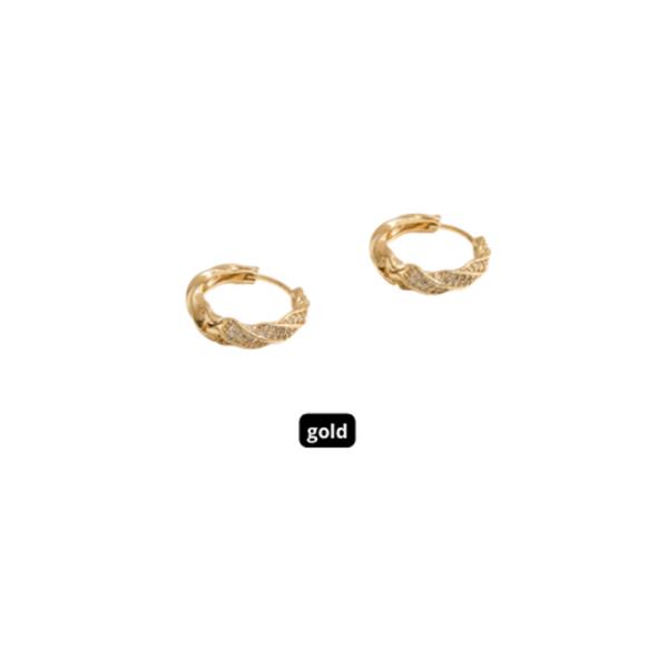 14K GOLD DIPPED WATER RESISTANT HUGGIE HOOP EARRINGS WITH CZ PAVE
