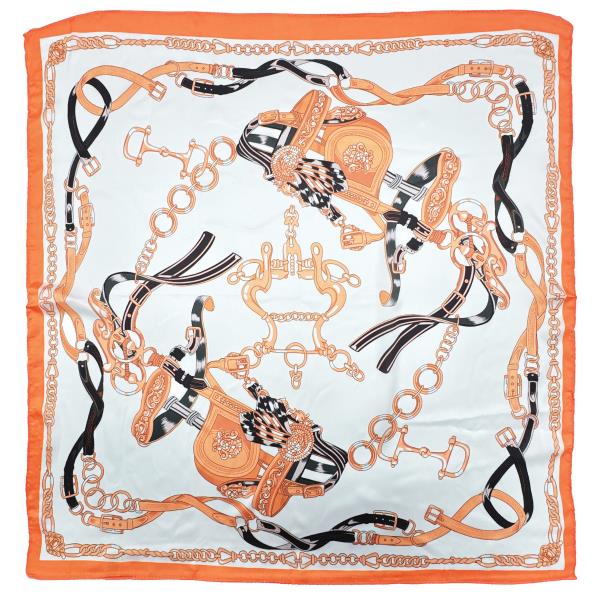 HORSE ORNAMENT PRINT SQUARE SCARF