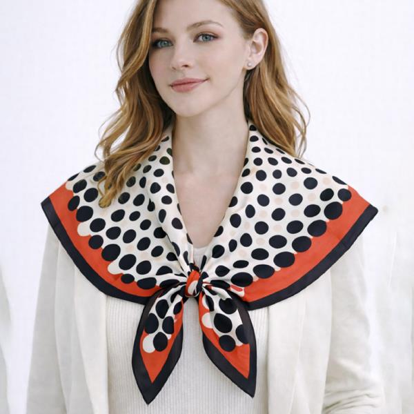 POLKA DOT PRINT SQUARE SCARF