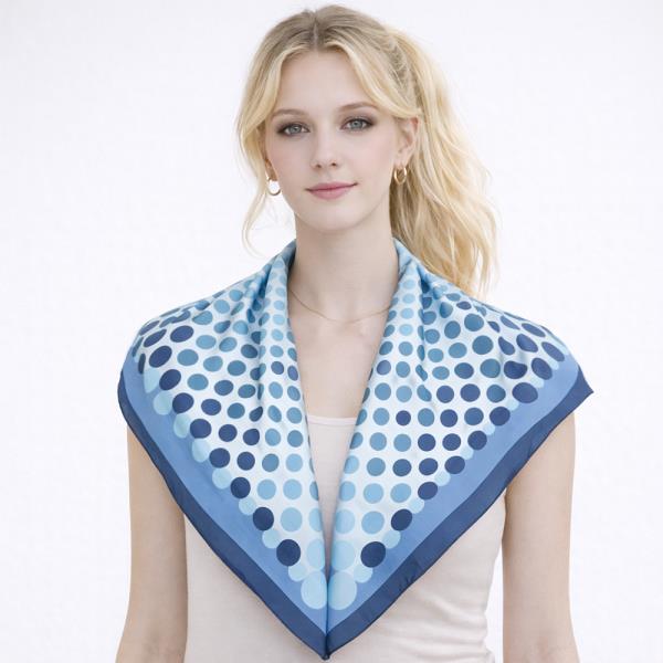 POLKA DOT PRINT SQUARE SCARF