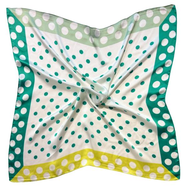 POLKA DOT BORDER PRINT SQUARE SCARF