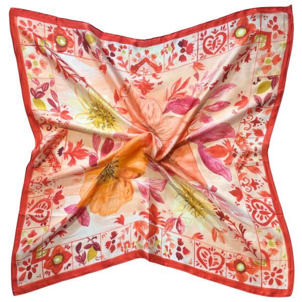 FLORAL PRINT SQUARE SCARF