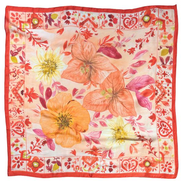 FLORAL PRINT SQUARE SCARF