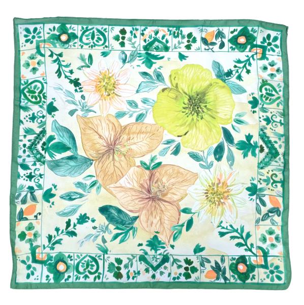 FLORAL PRINT SQUARE SCARF