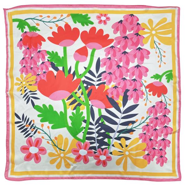 BOLD FLORAL PRINT SQUARE SCARF