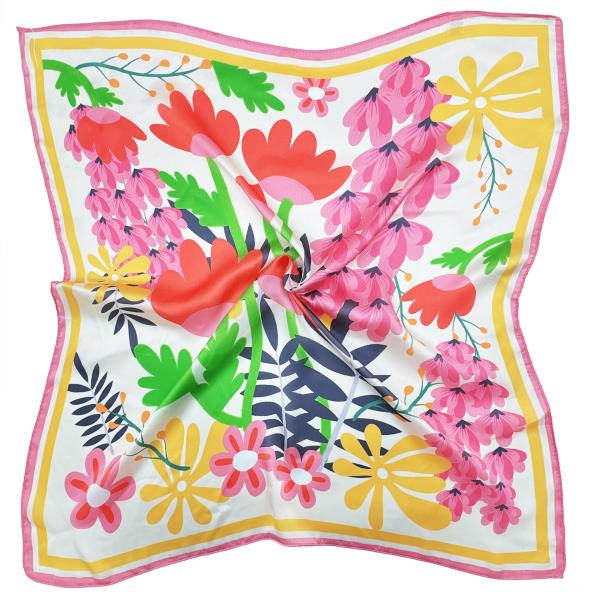 BOLD FLORAL PRINT SQUARE SCARF