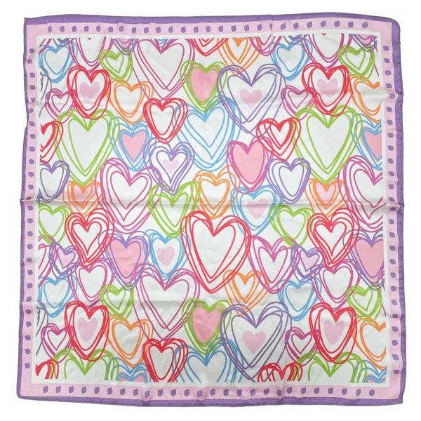 HEART PRINT SQUARE SCARF