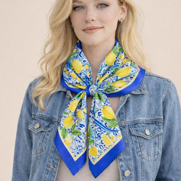 LEMON PRINT SQUARE SCARF