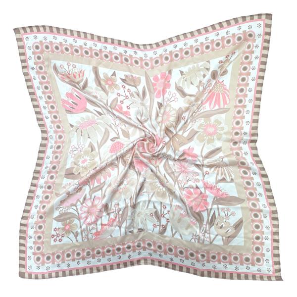 FLOWER PRINT SQUARE SCARF