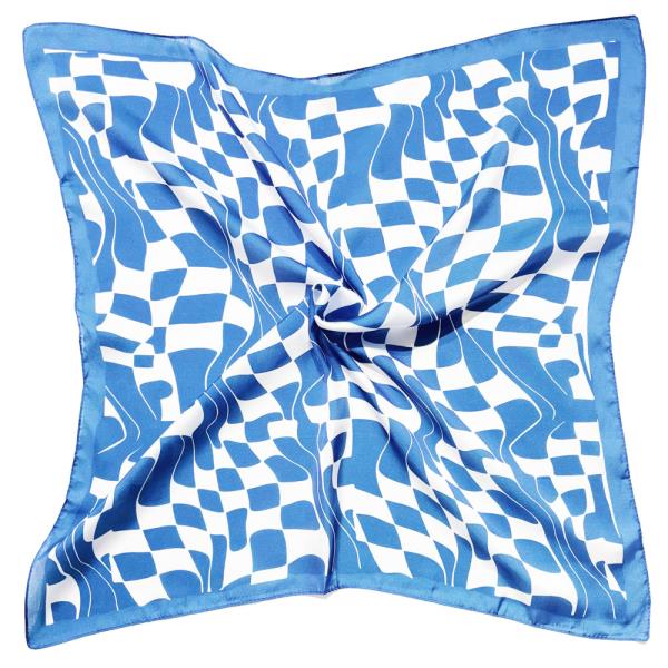 WAVY SQUARE PRINT SQUARE  SCARF