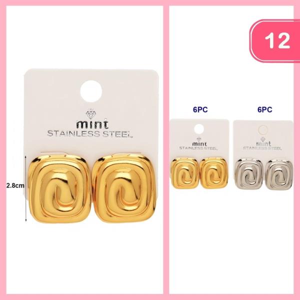STAINLESS STEEL SWIRL POST EARRING (12 UNITS)