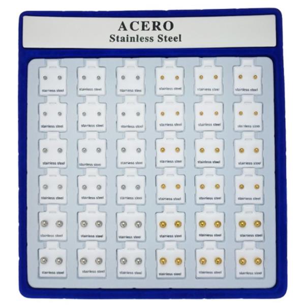 STAINLESS STEEL POST EARRINGS (36 UNITS)