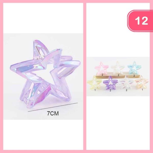 STAR HAIR CLAW CLIP (12 UNITS)