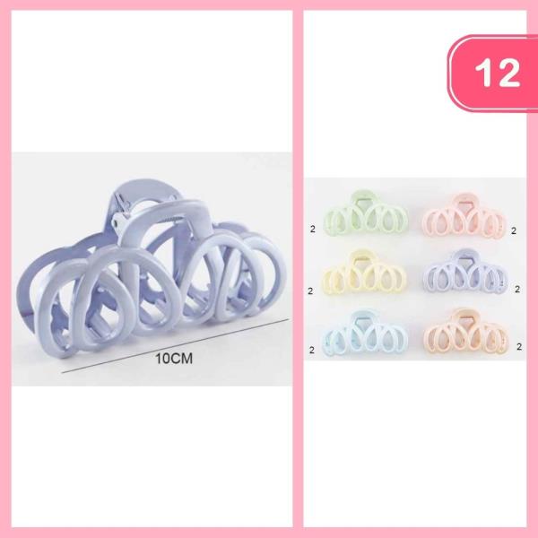 PASTEL COLORS HAIR CLAW CLIP (12 UNITS)