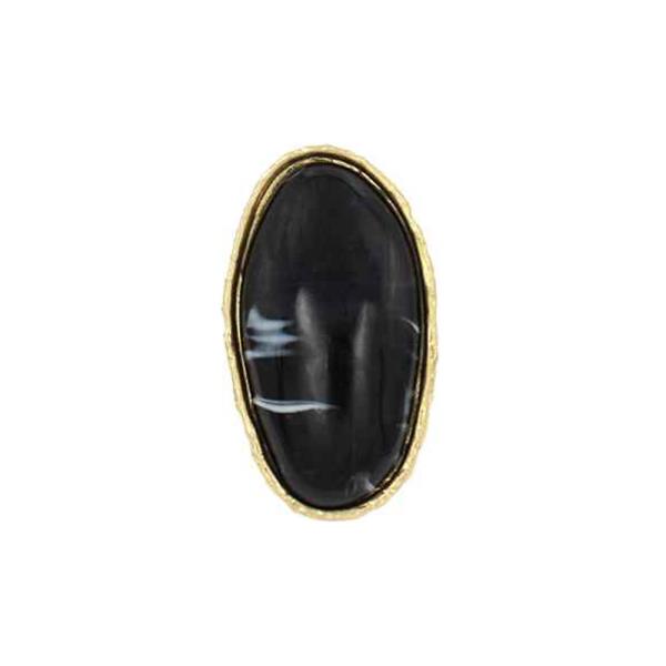 MARBLING OVAL STONE RING