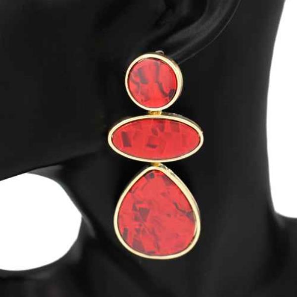STONE DROP DANGLE STATEMENT EARRING