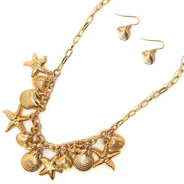 SEALIFE W CHARM NECKLACE EARRING SET