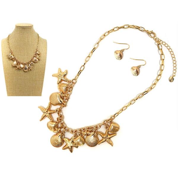 SEALIFE W CHARM NECKLACE EARRING SET