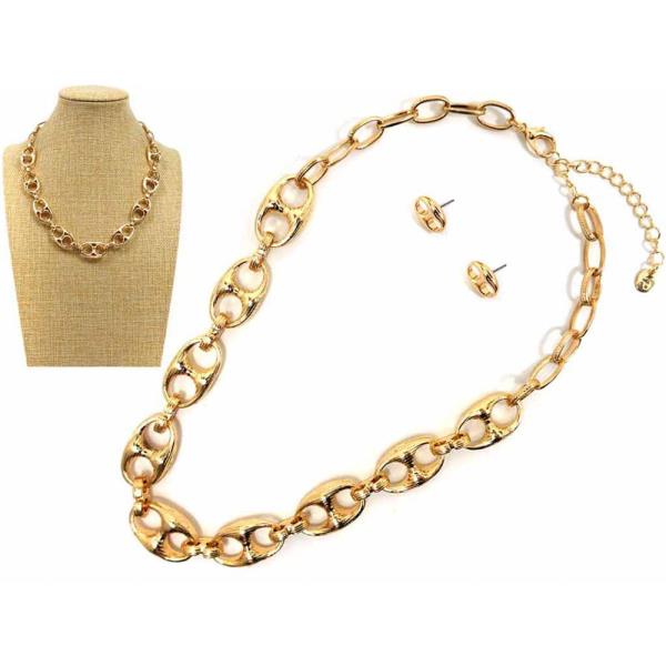 METAL CHAIN EARRING SET